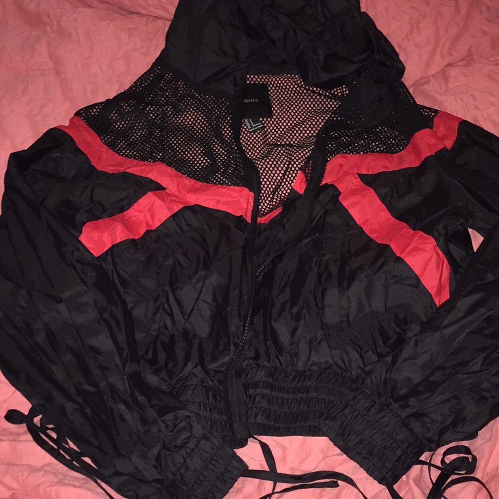 Red Accented Windbreaker